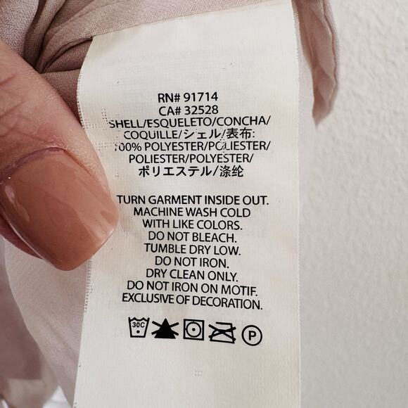 A/X Armani Exchange Ivory Wrap Ruffle Blouse Sz S Elegant Old Money - Picture 4 of 5